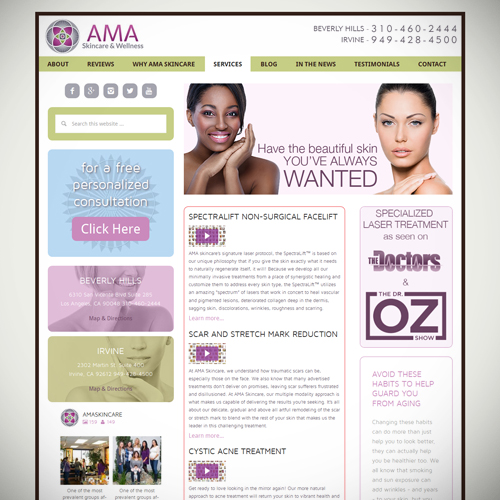 webpage mockup example with text and stock photos