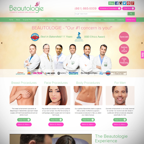 webpage mockup example with text and stock photos