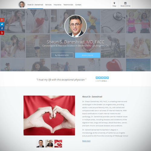 webpage mockup example with text and stock photos