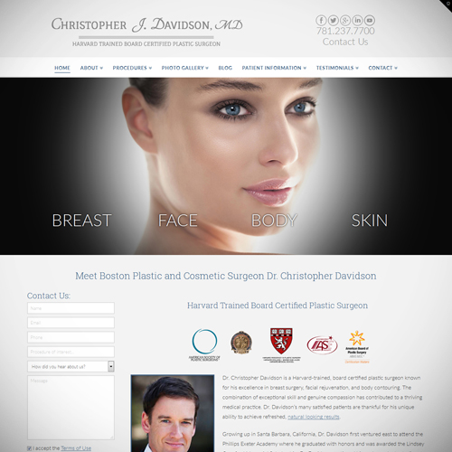 webpage mockup example with text and stock photos