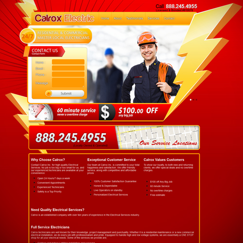 webpage mockup example with text and stock photos