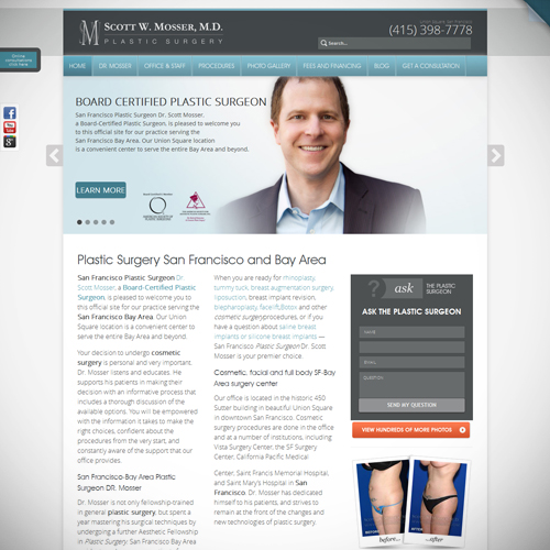 webpage mockup example with text and stock photos