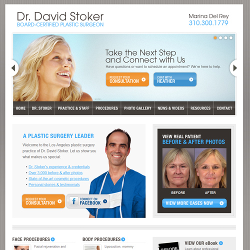 webpage mockup example with text and stock photos