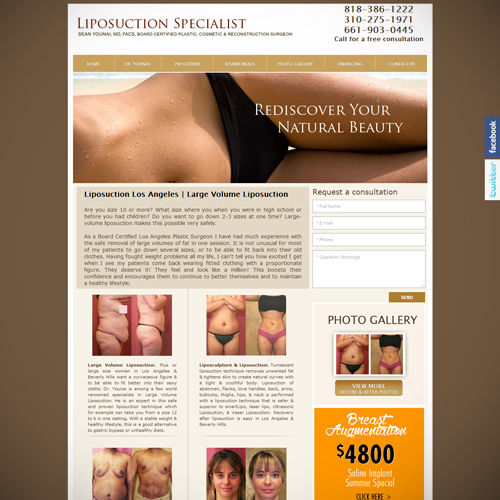 webpage mockup example with text and stock photos