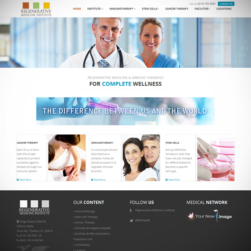 webpage mockup example with text and stock photos