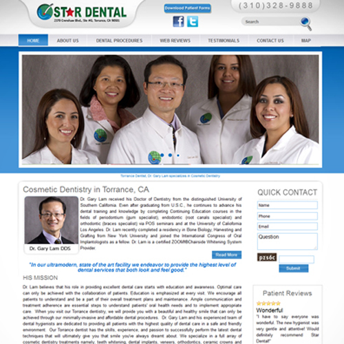 webpage mockup example with text and stock photos