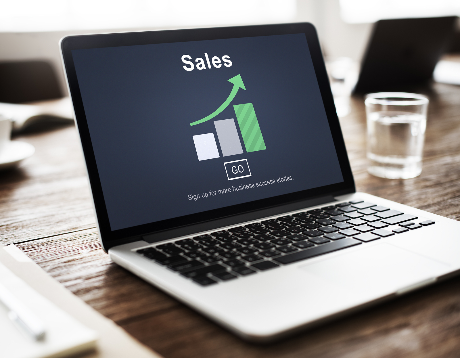 Sales Selling Commerce mockup on a laptop